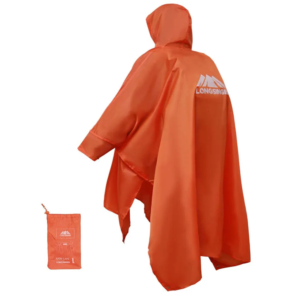 Comfortabele, verstelbare regenponcho, houdt je droog tijdens lange wandelingen en kampeertrips.