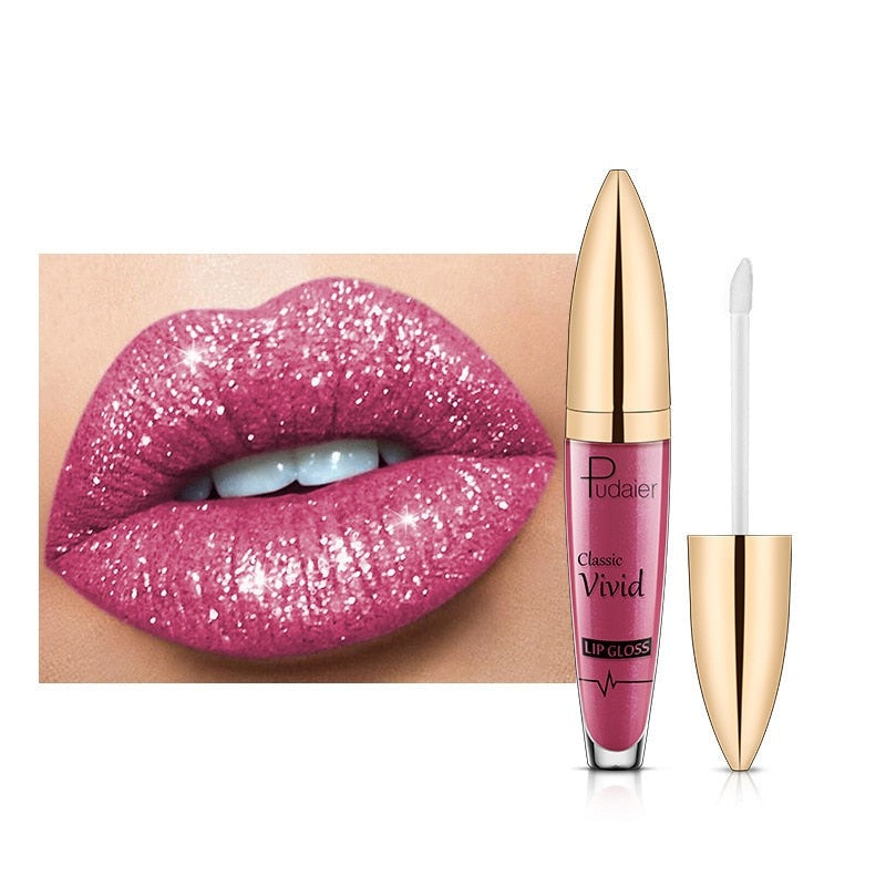 Flesje SparklingGloss glitter lipgloss voor dames, essentiële cosmetica voor stralende lippen.