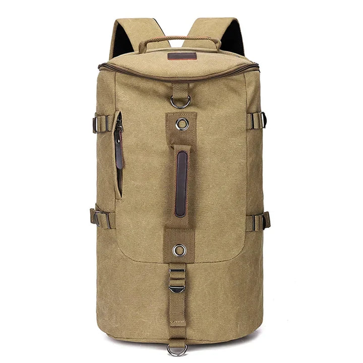 Duurzame canvas rugzak voor heren en dames, perfect als reistas, school- of werkrugzak.