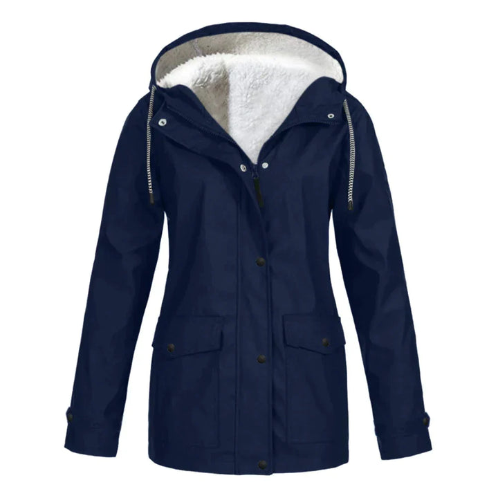 Elegante dames regenjas Faye, waterdicht en comfortabel, perfect voor natte dagen.