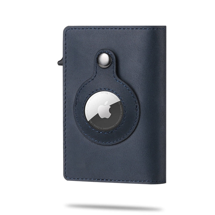 Achterkant AirTag portemonnee met speciale houder voor Apple AirTag, anti-diefstal en GPS tracking.