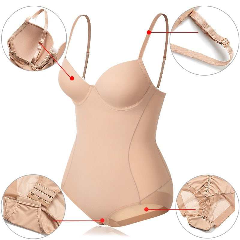 Élise dames bodysuit, afslankende shapewear met V-hals, comfortabel en figuurvormend voor elke outfit.