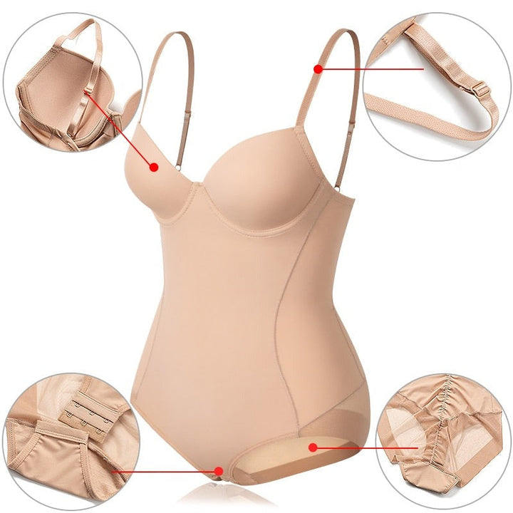 Élise dames bodysuit, afslankende shapewear met V-hals, comfortabel en figuurvormend voor elke outfit.