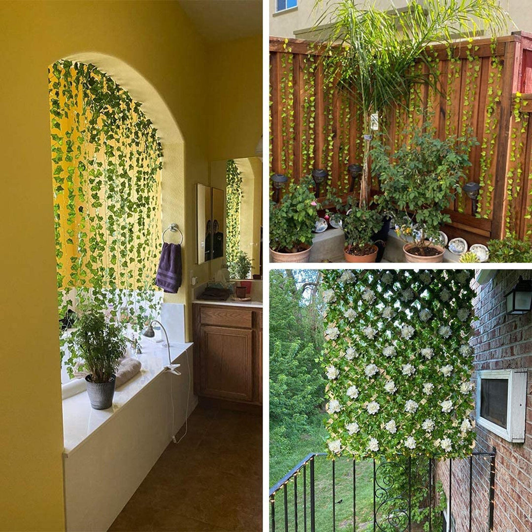 Veelzijdige kunst klimop slinger als onderhoudsvrije groene decoratie voor huis, tuin of balkon.