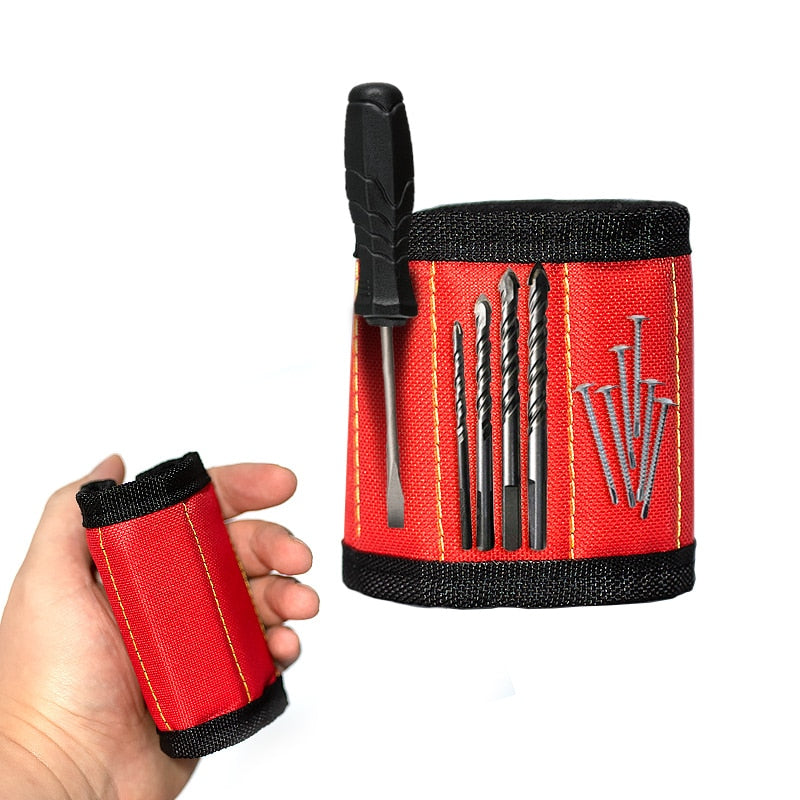 Ergonomische magnetische polsband voor efficiënte werkorganisatie. Houdt al je metalen klusbenodigdheden geordend.