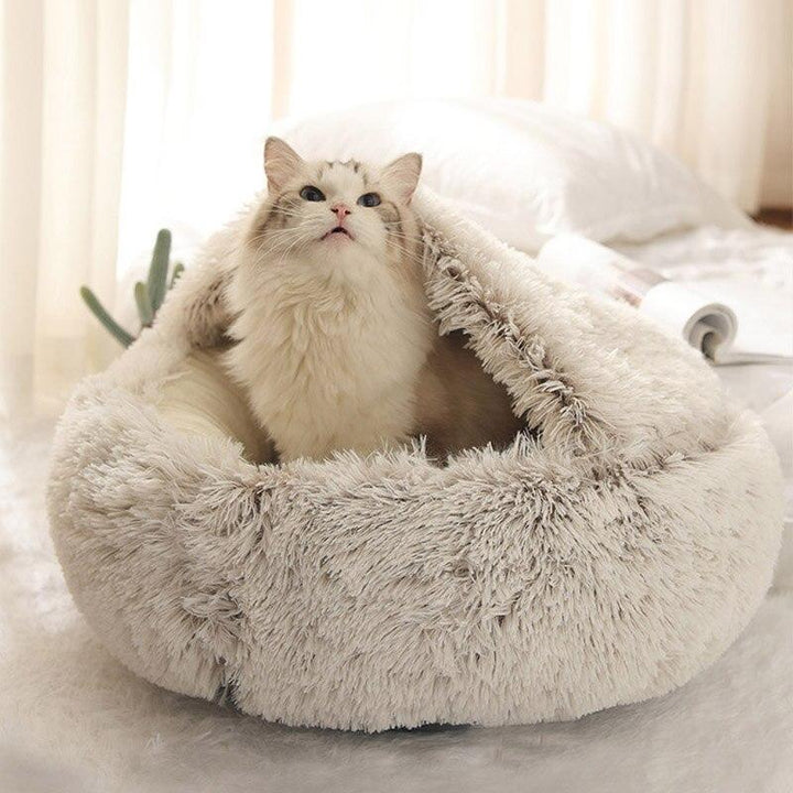 Zacht pluche dierenmandje voor een comfortabele, warme slaapplek voor katten en kleine honden.