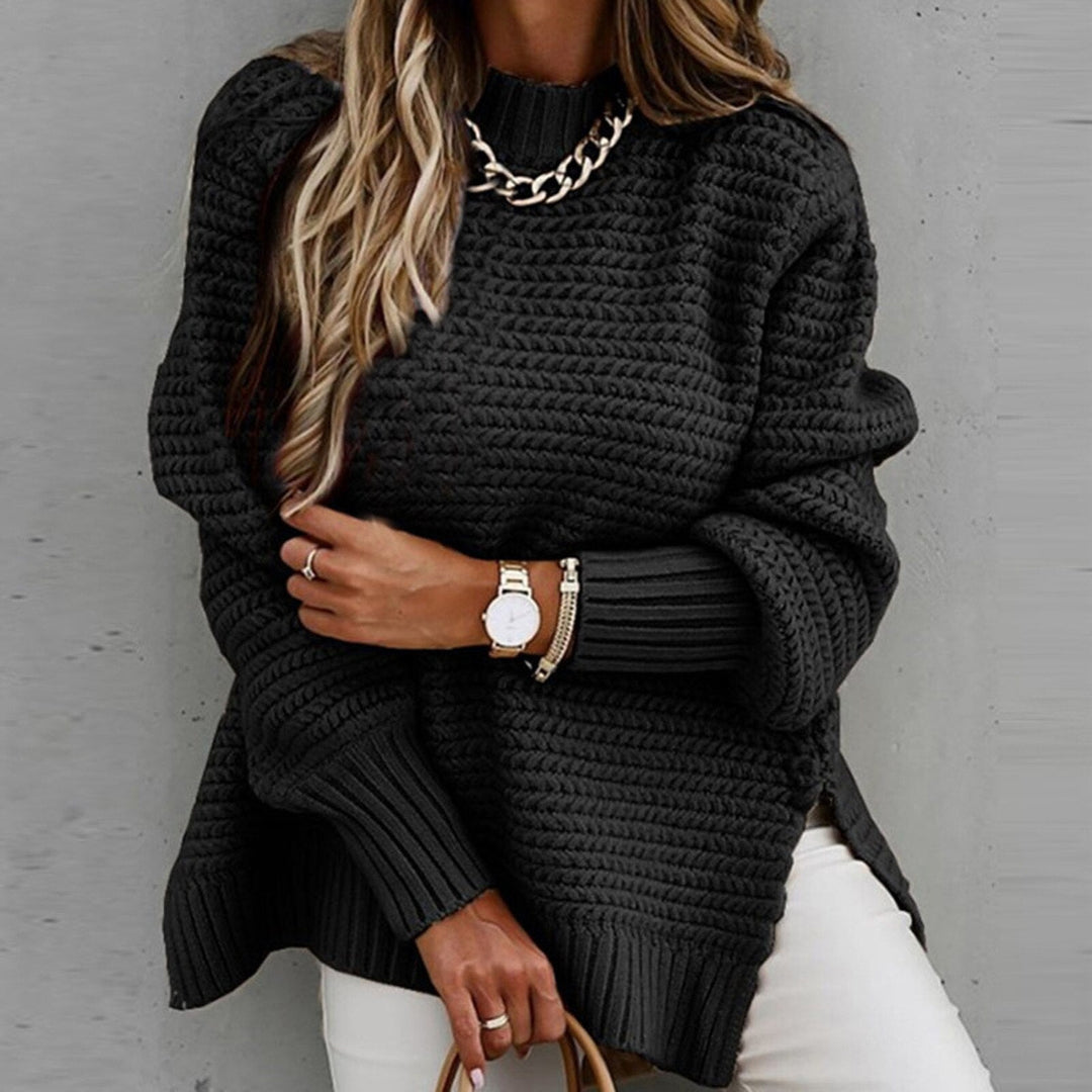 Stijlvolle dames pullover Sofia: loose fit, lange mouwen, halfhoge hals. Casual chic.