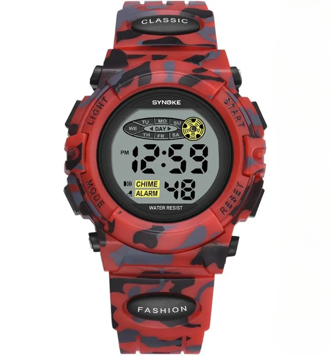 Waterdicht digitaal kinderhorloge met helder LED-display, ideaal voor jongens en meisjes, sport en speeltijd.