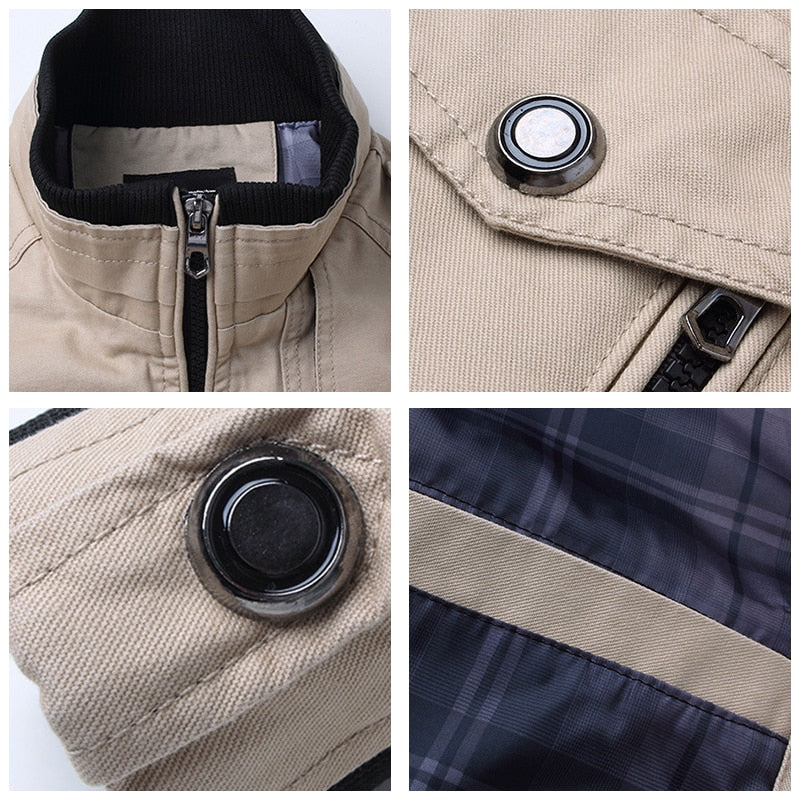 Slimfit heren winterjack in legerstijl. Warm, winddicht en ideaal voor herfst/winter.