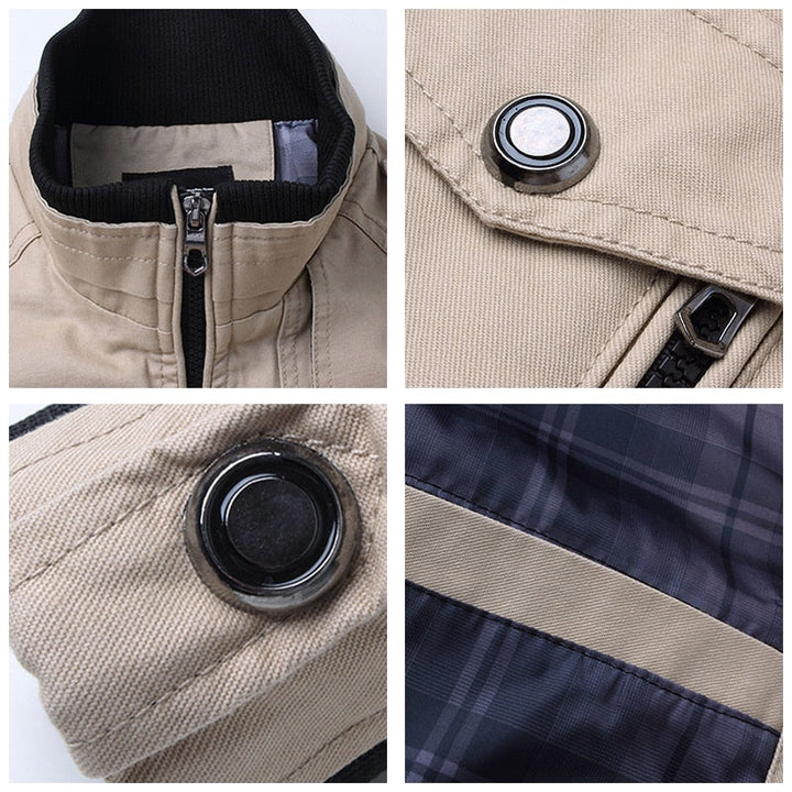 Slimfit heren winterjack in legerstijl. Warm, winddicht en ideaal voor herfst/winter.