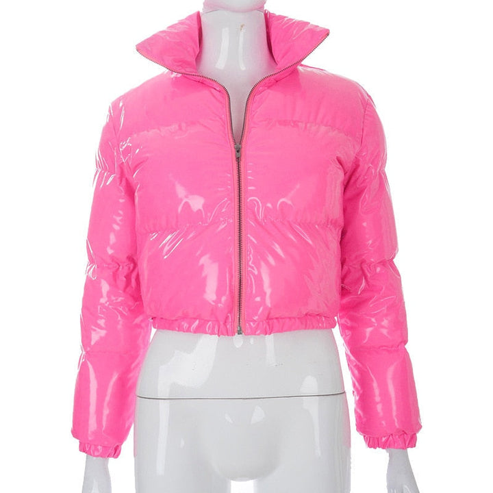 Roze Pia pufferjack dames, modieuze en trendy winterjas, comfortabele bovenkleding.