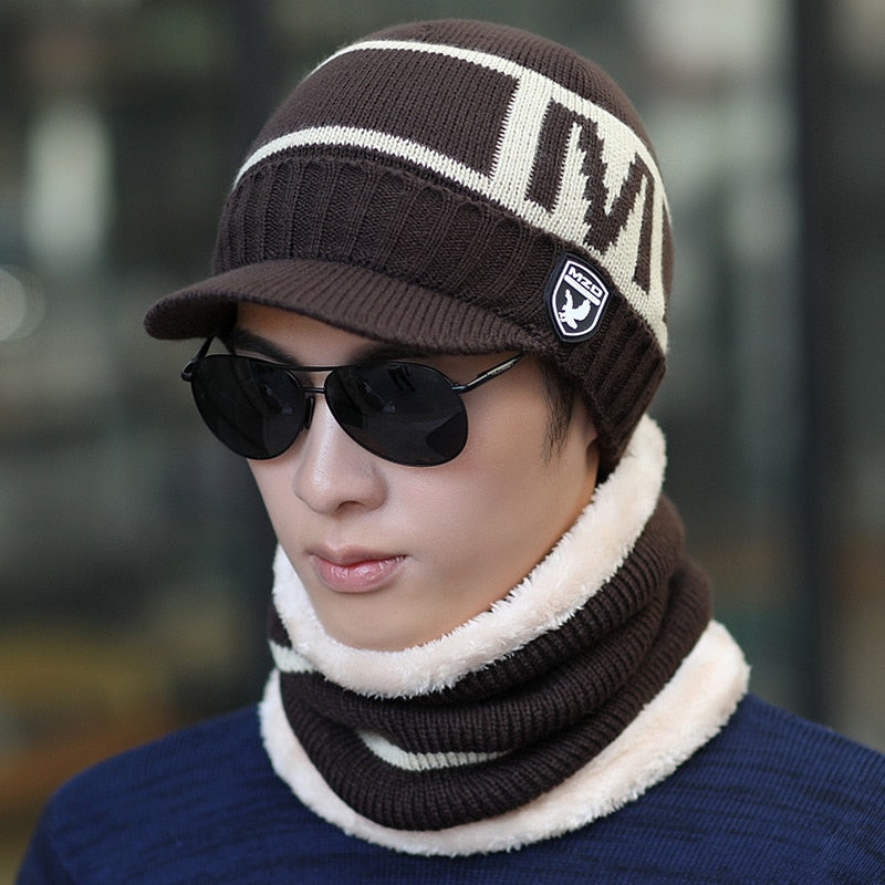 Gezichts- en nekbescherming in één: unisex wintermuts met halswarmer.