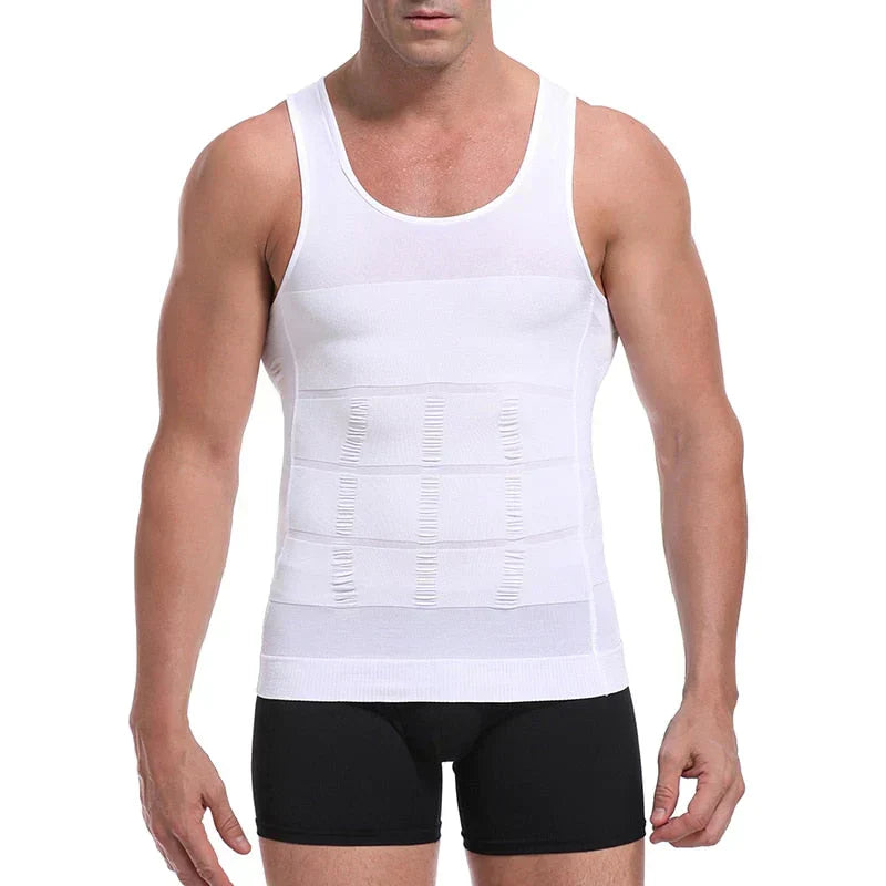 Comfortabel heren shapewear compressie onderhemd, discreet onder kleding te dragen.