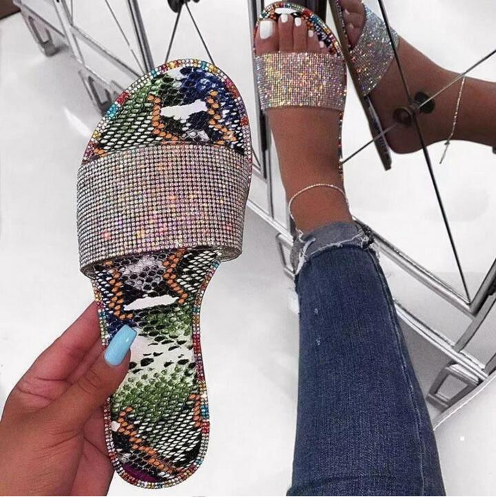 Chique open teen sandalen met glitters voor dames, perfect voor zomerse bruiloften of tuinfeesten.