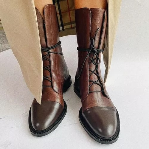 Vintage veterlaarzen voor dames, de Marvella enkellaarzen combineren stijl met ultiem comfort.