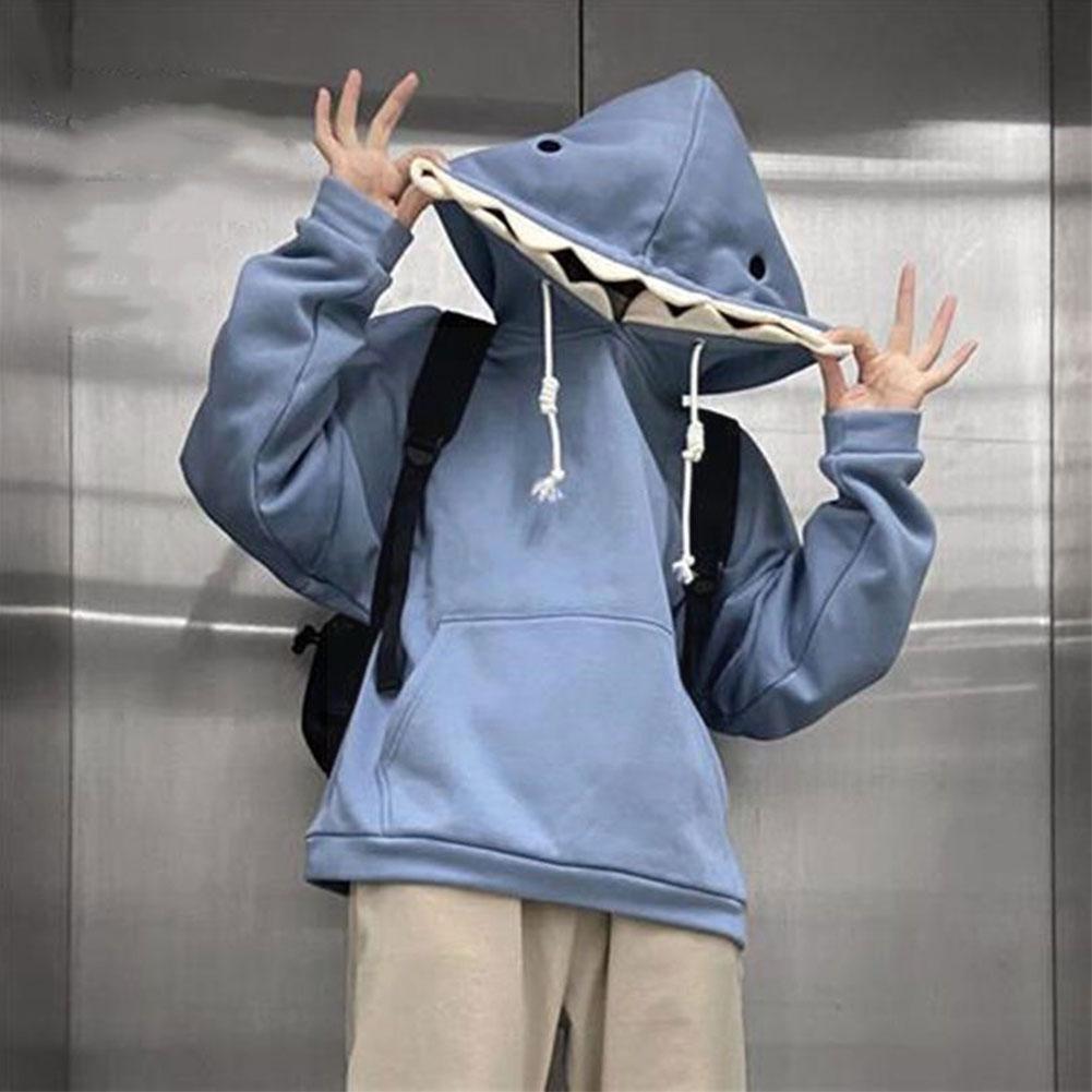 Opvallende unisex haai hoodie; comfortabele trui voor casual mode en streetwear.