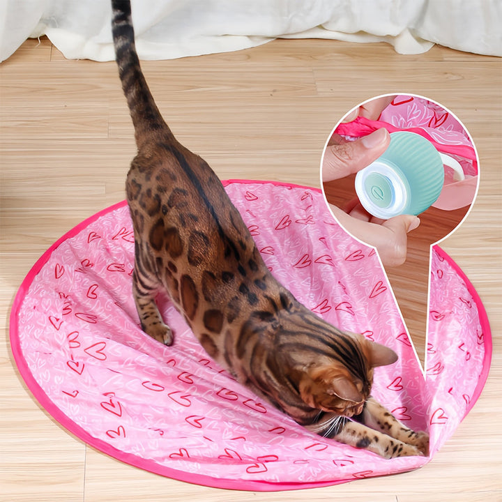 Rood WhiskRoll interactief kattenspeeltje met bewegingssensor voor stimulatie en vermaak.