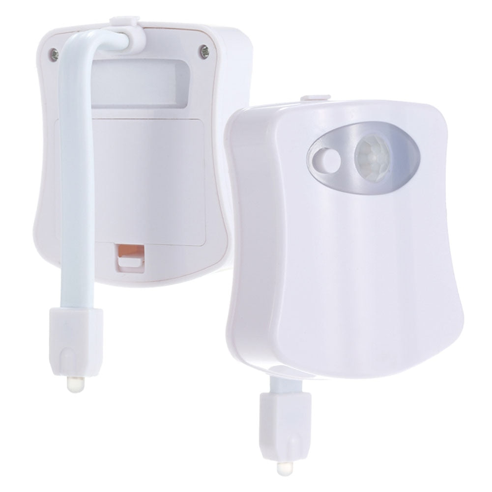 Energiezuinige LED toiletverlichting, geactiveerd door bewegingssensor. Ideaal als nachtlampje en badkamer decoratie, makkelijk te plaatsen.