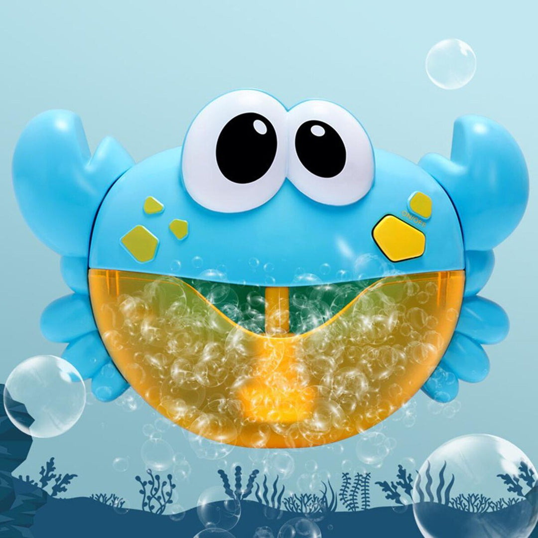 Blije kinderen spelen met de CrabFun krab bubbelmachine; ideaal badspeelgoed voor jongens & meisjes.