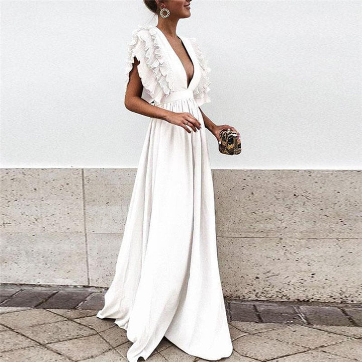 Moderne maxi jurk voor dames, casual en comfortabel. Ideale lange jurk voor zomerse dagen of ontspannen avonden.