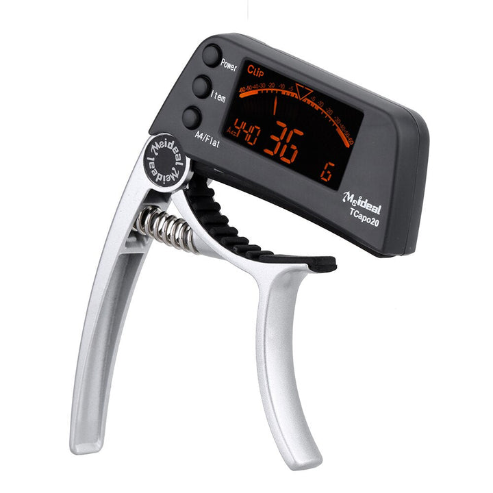Nauwkeurige chromatische gitaartuner en capo in één. Ideaal voor stemmen van gitaar, ukelele en mandoline.
