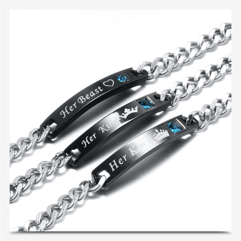 Luxe koppel armbanden, elegant sieraad en modern cadeau voor man & vrouw; vier de liefde.