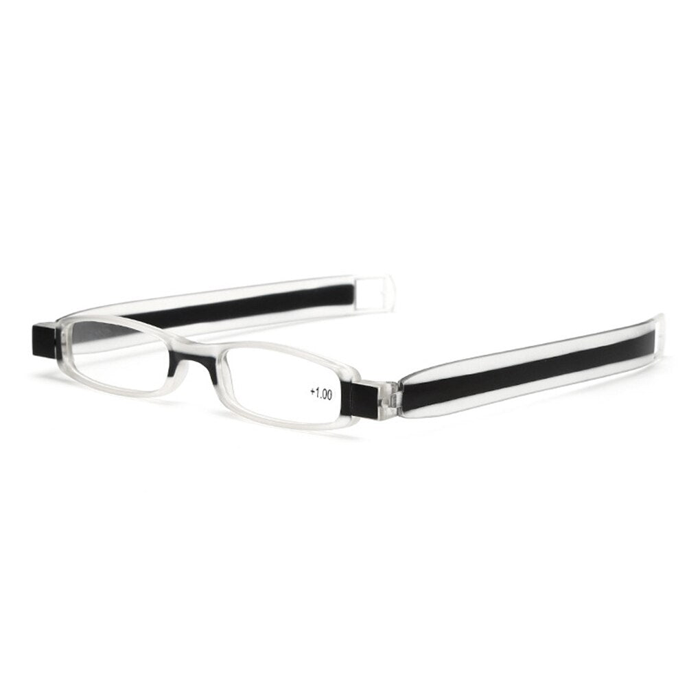 Unisex opvouwbare leesbril, wit, met anti-kras en anti-vlek technologie, perfect voor reizen.