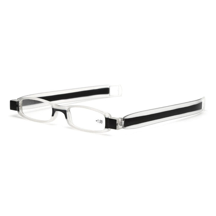 Unisex opvouwbare leesbril, wit, met anti-kras en anti-vlek technologie, perfect voor reizen.
