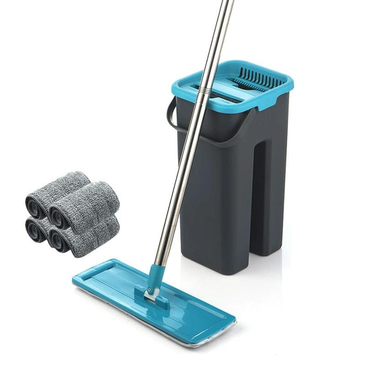 Sprankelend schone vloer dankzij de microvezel schoonmaakdweilset, bevordert hygiëne in elk huis.