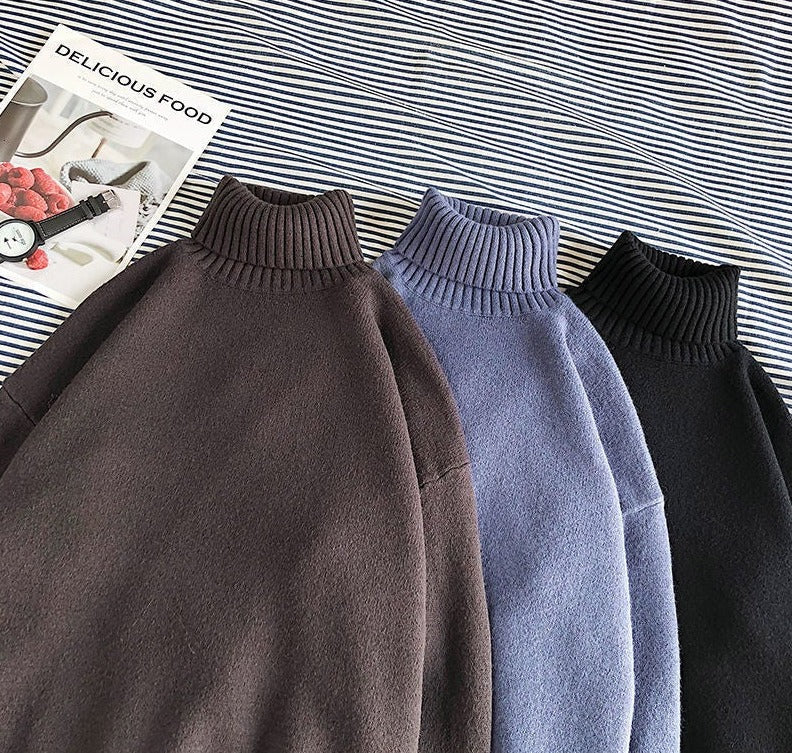 Stijlvolle comfortabele heren coltrui in zwart, perfecte basic voor mannen.
