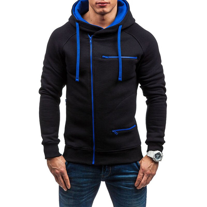 Moderne heren ritsvest in grijs, casual polyester hoodie met rits voor comfort en stijl.