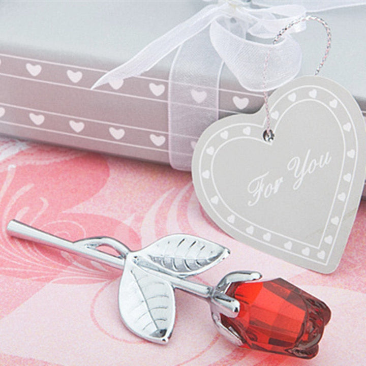 Glazen roos, symbool van eeuwige liefde. Luxe Valentijnscadeau voor dames in geschenkdoos.