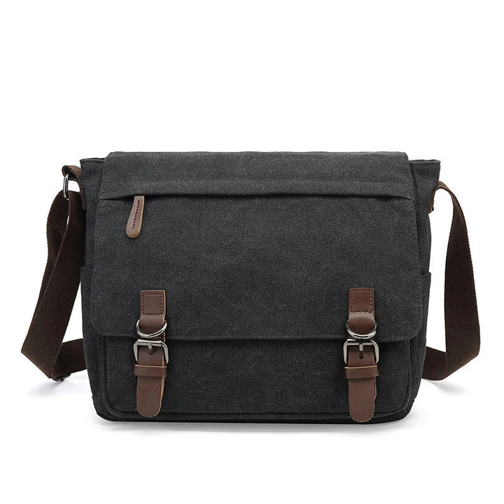 Stijlvolle crossbody tas voor mannen, gemaakt van robuust canvas met een verstelbare riem.
