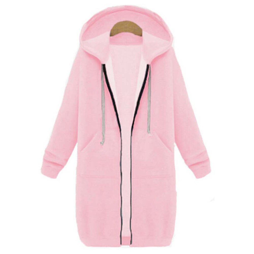 Casual lange jas met capuchon voor dames, perfecte buitenkleding voor herfst & winter.