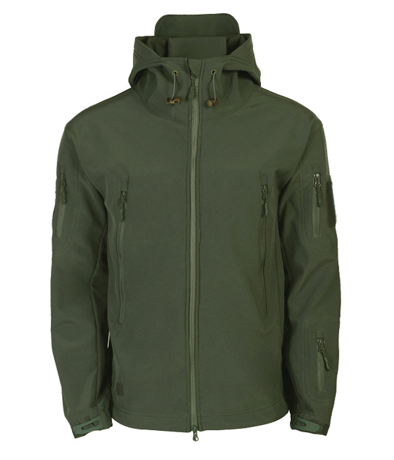 Robuuste heren softshell jas Titan met capuchon. Winddicht, waterbestendig en duurzaam voor elk seizoen.