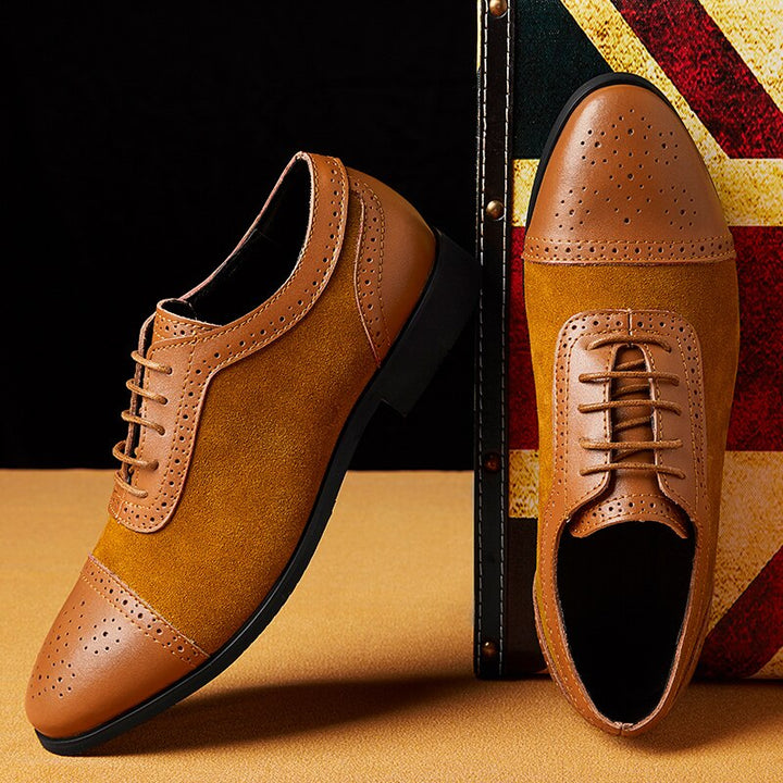 Klassieke zwarte leren heren business schoenen, comfortabel en stijlvol voor kantoor.