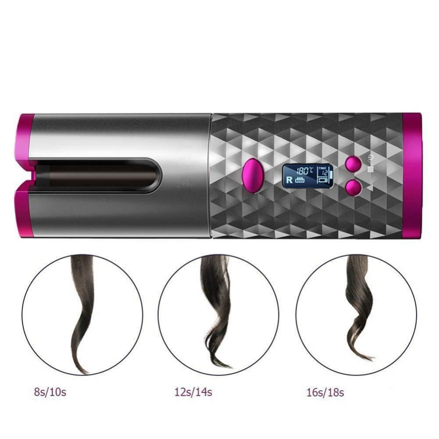Innovatieve draadloze krultang met keramische platen voor professionele krullen en gezonde haarstyling.