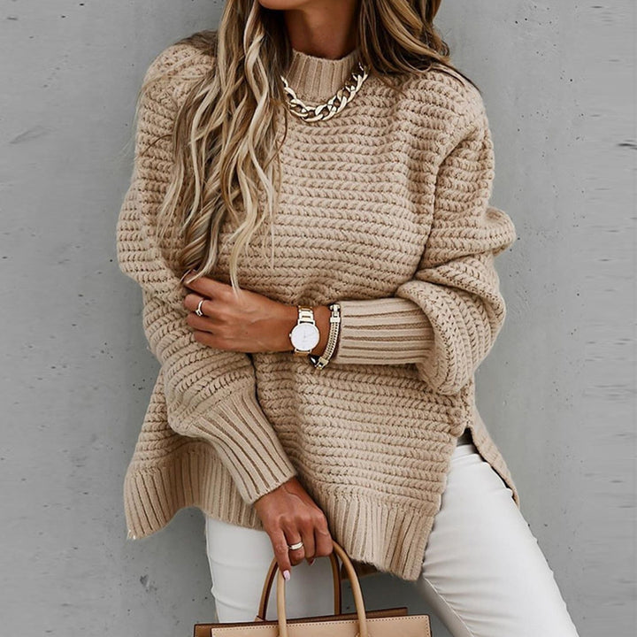 Elegante dames pullover Sofia met halfhoge hals, lange mouwen en loose fit voor comfortabele stijl.