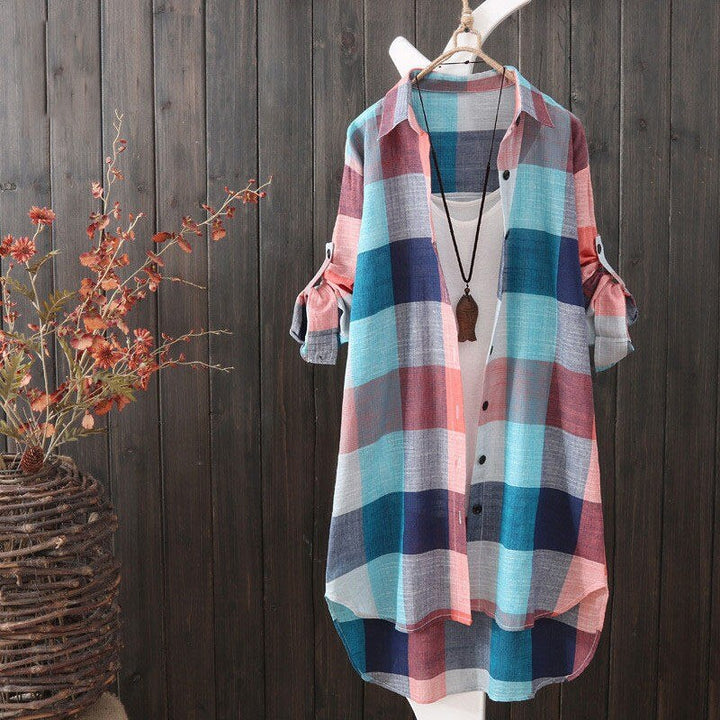 OversizedShirt™: stijlvolle geruite oversized damesblouse, trendy en comfortabel voor alle gelegenheden.