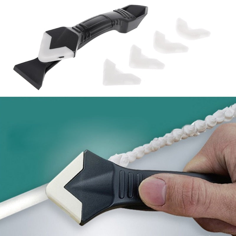 KitTool PRO gereedschap: snel oude kit verwijderen en nieuwe kitranden strak afstrijken voor waterdichte afdichting.