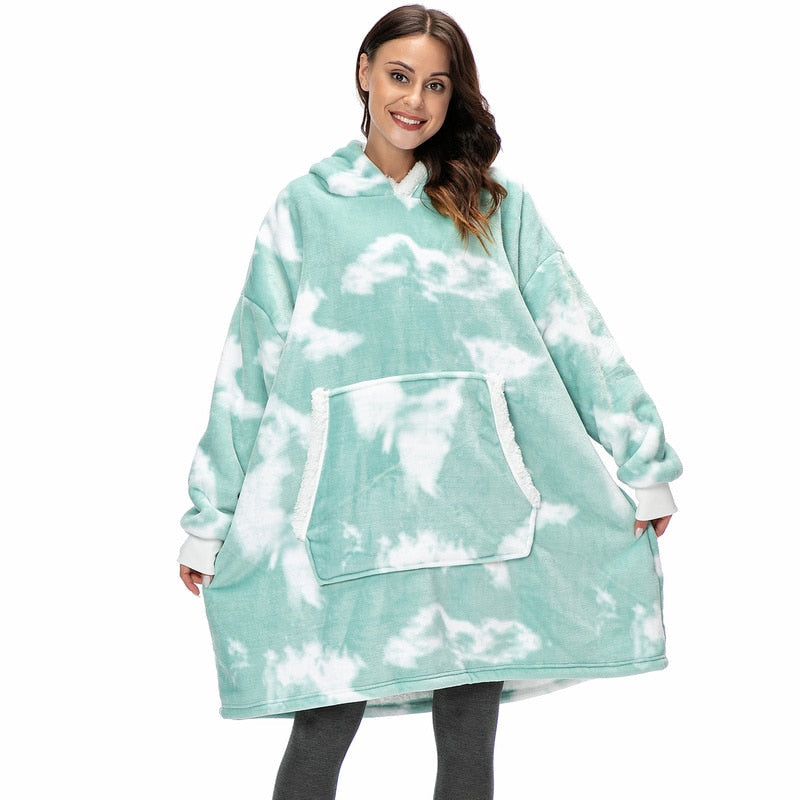 Warme uniseks hoodie deken, jouw persoonlijke cocon van zachtheid.