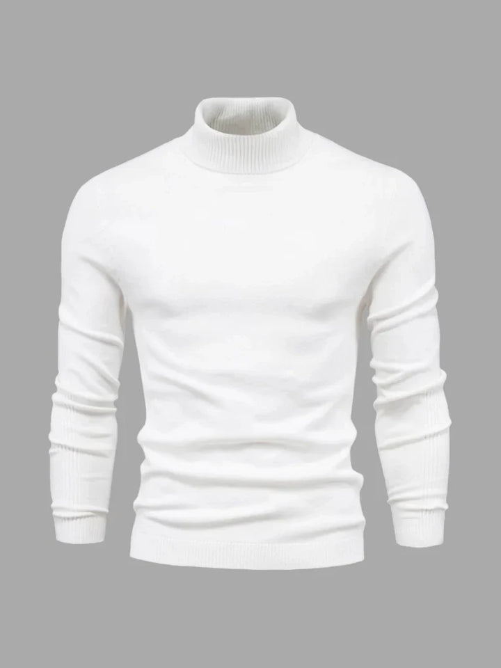 Grijze coltrui voor heren, comfortabel en veelzijdig voor dagelijks gebruik.