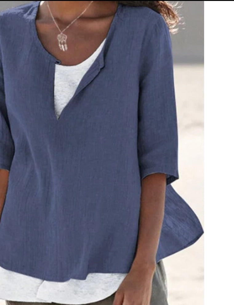 VeeTee™ V-hals damesshirt, korte mouw, voor een moeiteloze stijl en ultiem draagcomfort.