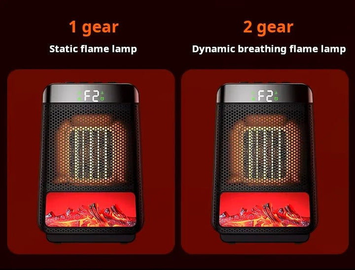 De energiezuinige elektrische kachel verwarmt efficiënt een grote ruimte, met comfortabele warmte.