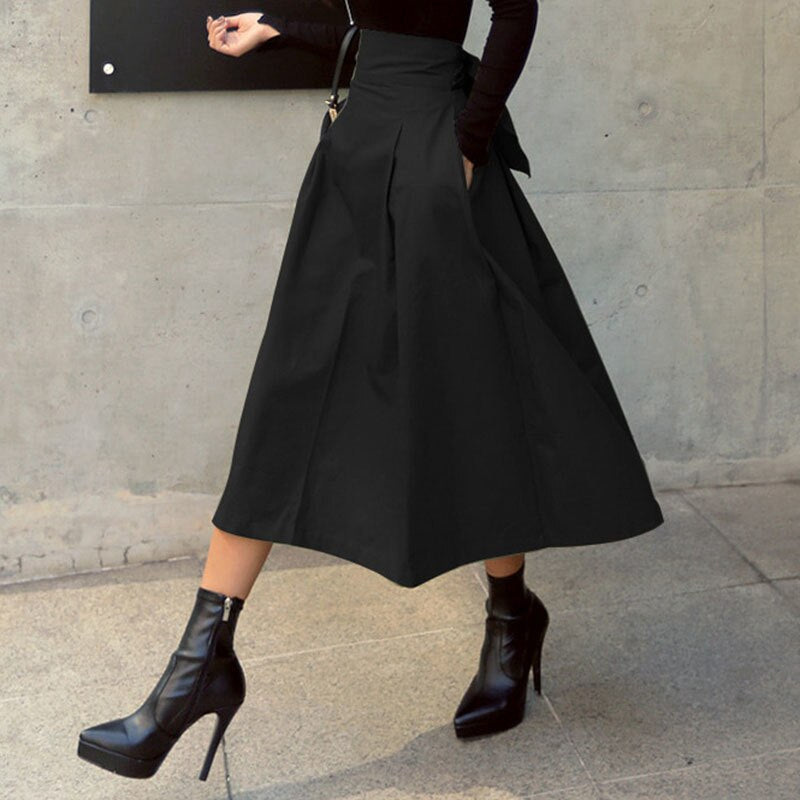 Comfortabele halflange rok voor vrouwen, een elegante toevoeging aan elke outfit en damesmode collectie.