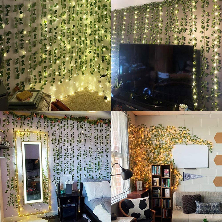 Lange kunst klimop slinger voor sfeervolle groene decoratie. Perfect als kunstplant voor binnen/buiten.