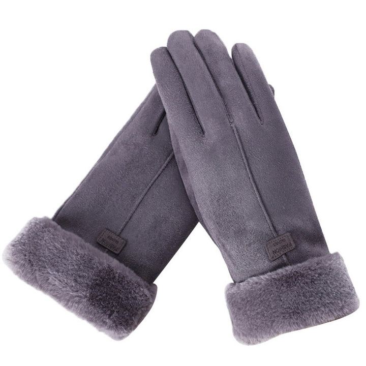 Zwarte dameshandschoenen, warm furry fleece, waterdicht en touchscreen voor optimaal wintercomfort.
