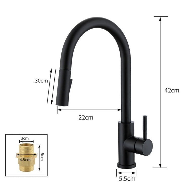 Hoogwaardige handsfree MALORIA keukenkraan, rvs, bewegingssensor, modern ontwerp, top keukenaccessoire.