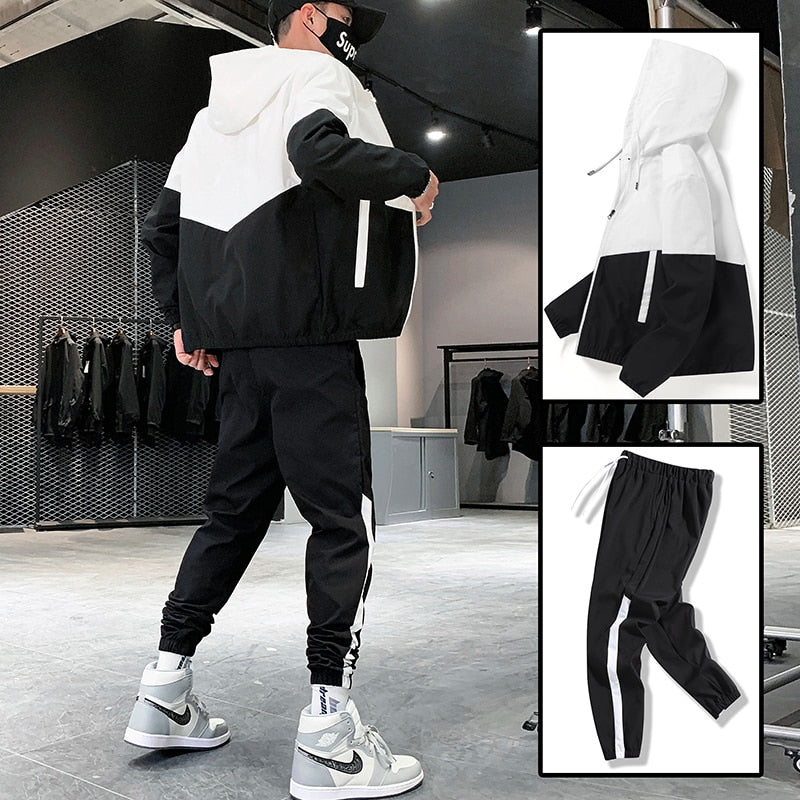 Detail van het trendy heren joggingpak Jody, perfect als comfortabele sportkleding of casual outfit.