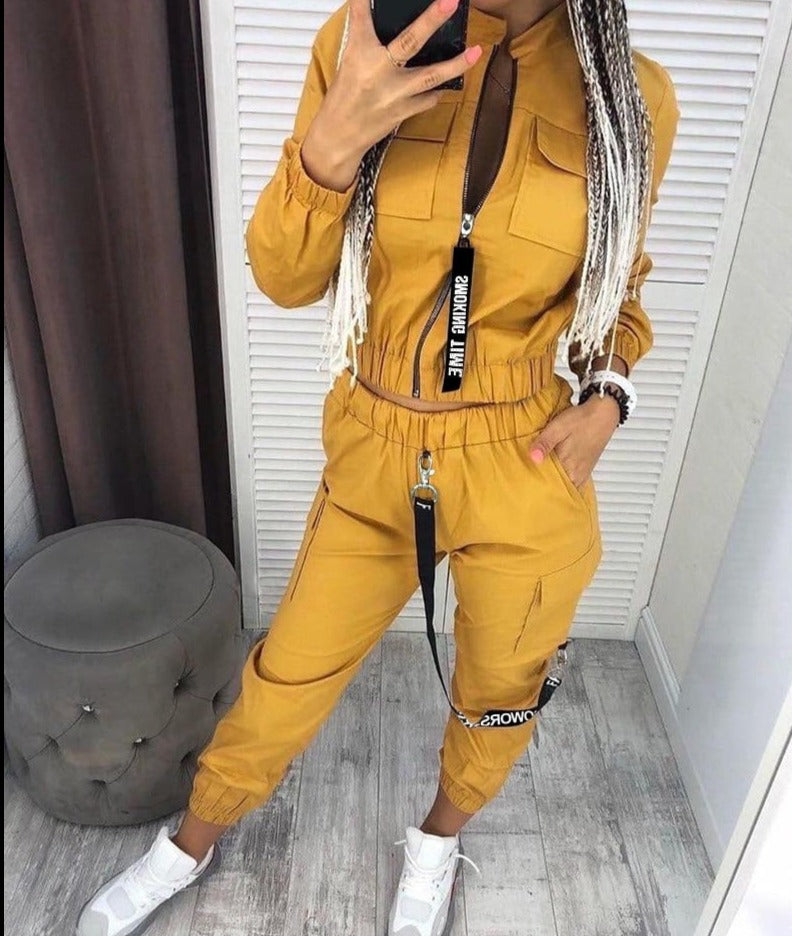 Casual dames mode set, 2-delig, met effen design; comfortabel en veelzijdig voor dagelijks gebruik of vrije tijd.